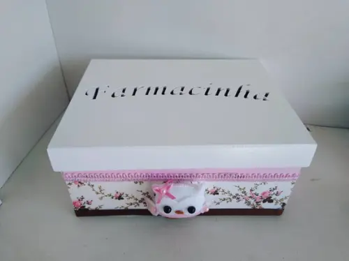 Kit Higiene para Bebê em mdf Decorado Tema Corujinhas