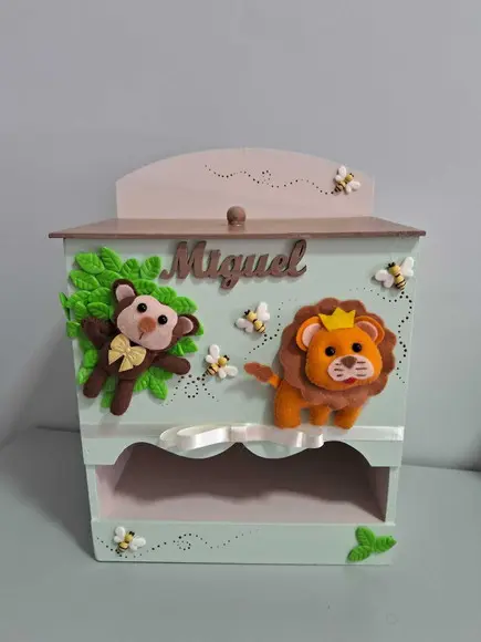 Kit Higiene para Bebê em mdf Tema Safari