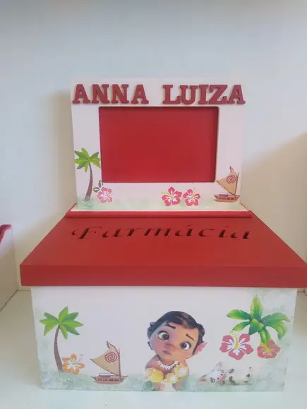 Kit Higiene para Bebê em mdf Tema Moana Baby
