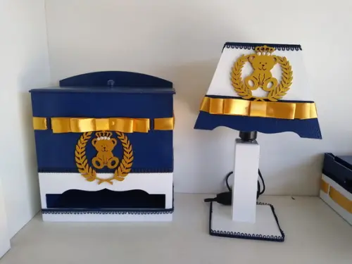 Kit Higiene para Bebê em mdf Ursinho Príncipe