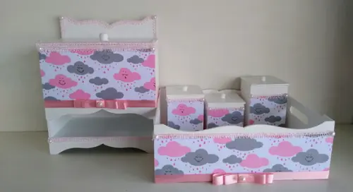 Kit Higiene para Bebê Tema Chuva de Benção