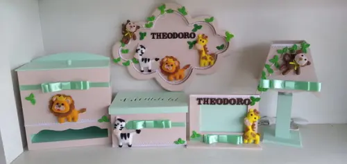 Kit Higiene para Bebê Tema Safari