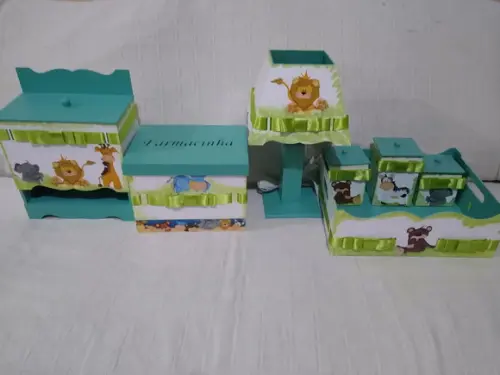 Kit Higiene para Bebê Tema Safari Bichinhos da Floresta