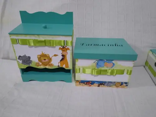 Kit Higiene para Bebê Tema Safari Bichinhos da Floresta