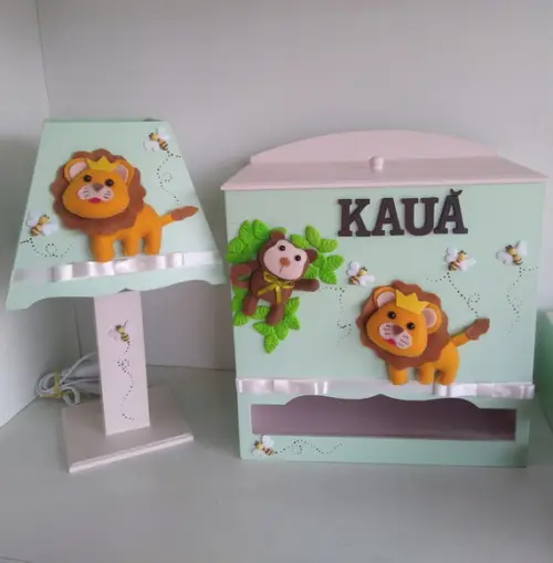 Kit Higiene para Bebê Tema Safari com 5 Peças