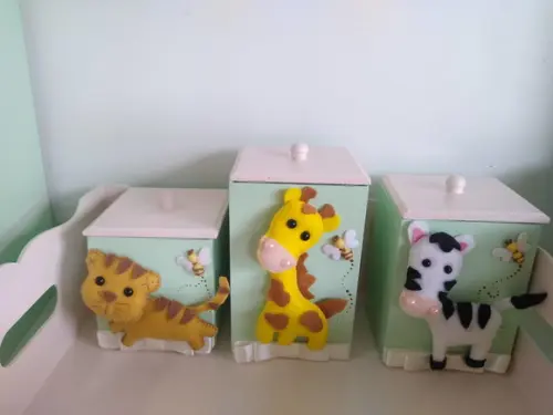 Kit Higiene para Bebê Tema Safari com 5 Peças