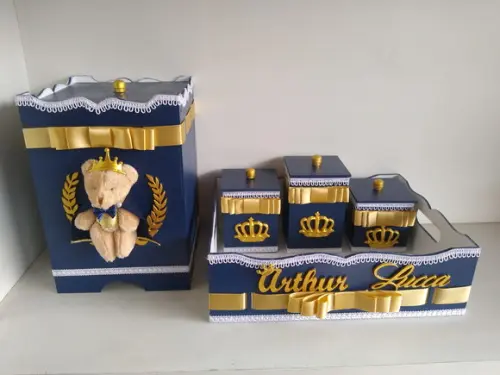 Kit Higiene para Bebê Tema Ursinho Príncipe Completo