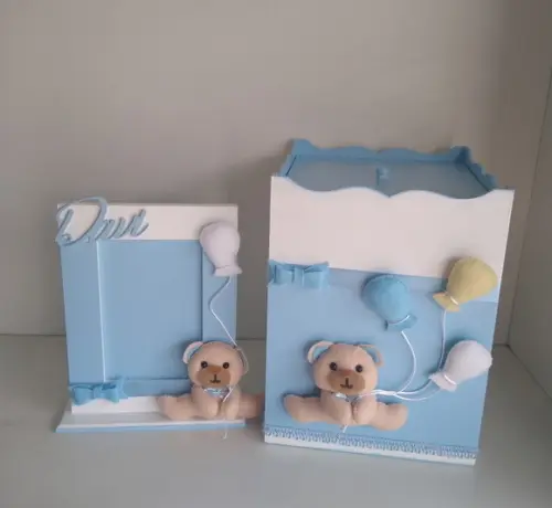 Kit Higiene para Bebê Ursinho com Balões