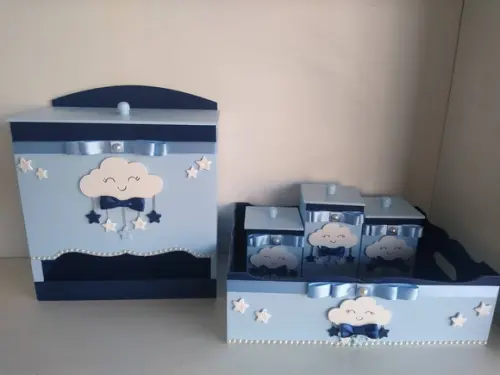 Kit Higiene Tema Chuva de Bençãos ( os Cubos São Opcionais)