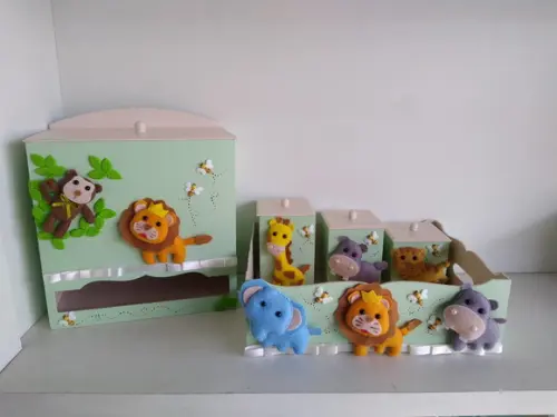 Kit Higiene Tema Safari com 3 Peças