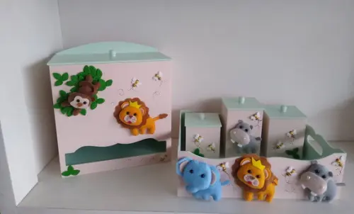 Kit Higiene Tema Safari com 3 Peças
