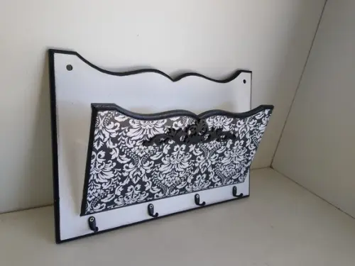 Porta Chaves com Porta Carta em mdf