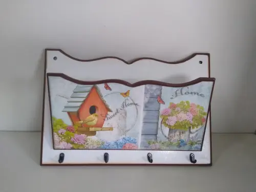 Porta Chaves com Porta Carta em mdf