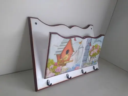 Porta Chaves com Porta Carta em mdf