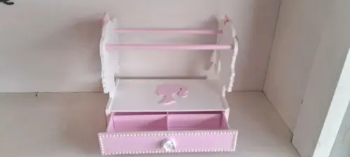 Porta Laços com Gaveta e Suporta para Tiaras
