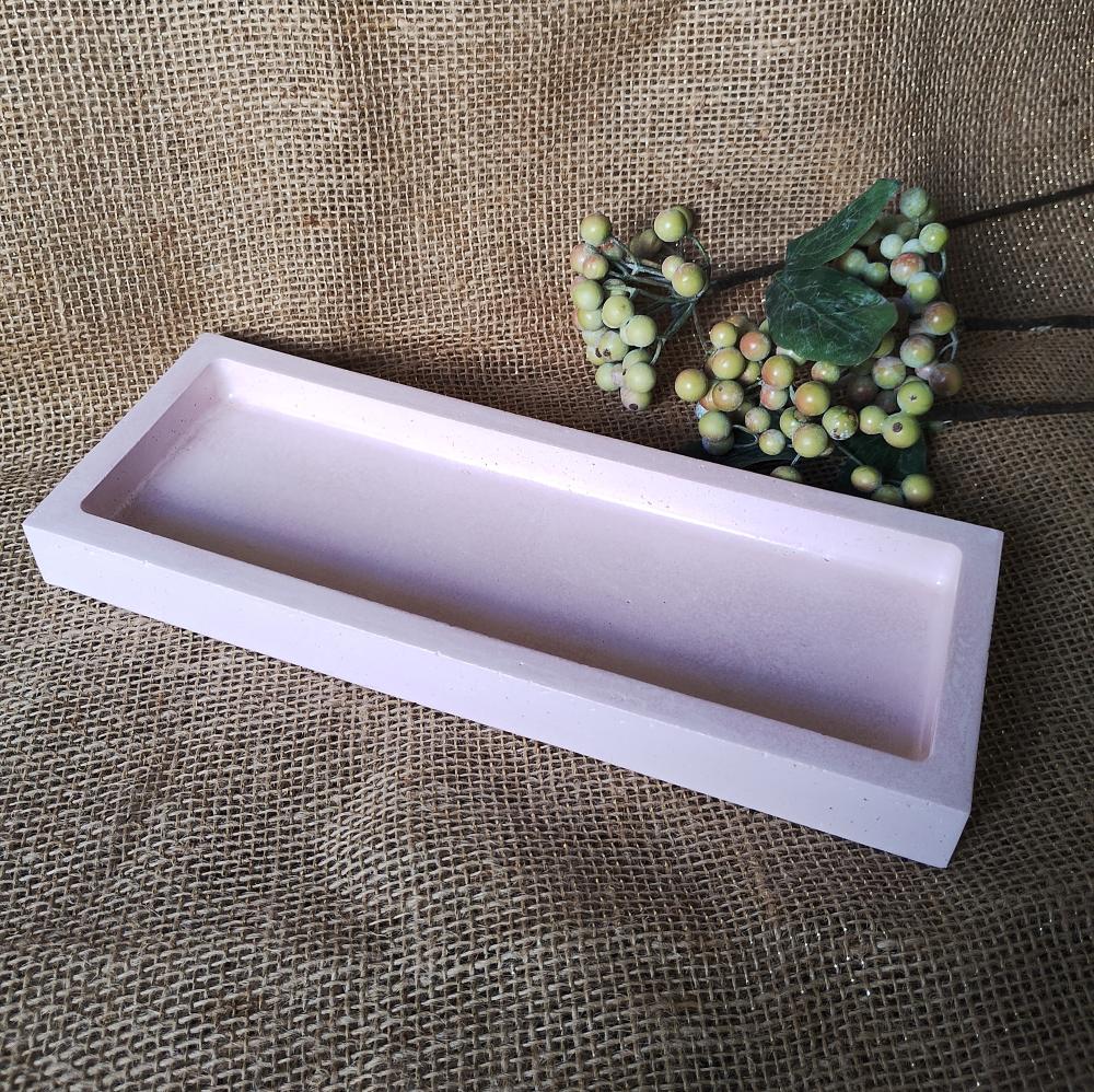 Bandeja de concreto retangular 29x11cm lavabo escritório casa de