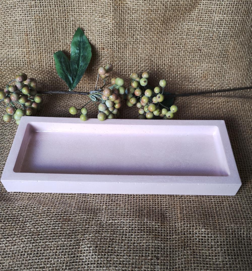 Bandeja de concreto retangular 29x11cm lavabo escritório casa de