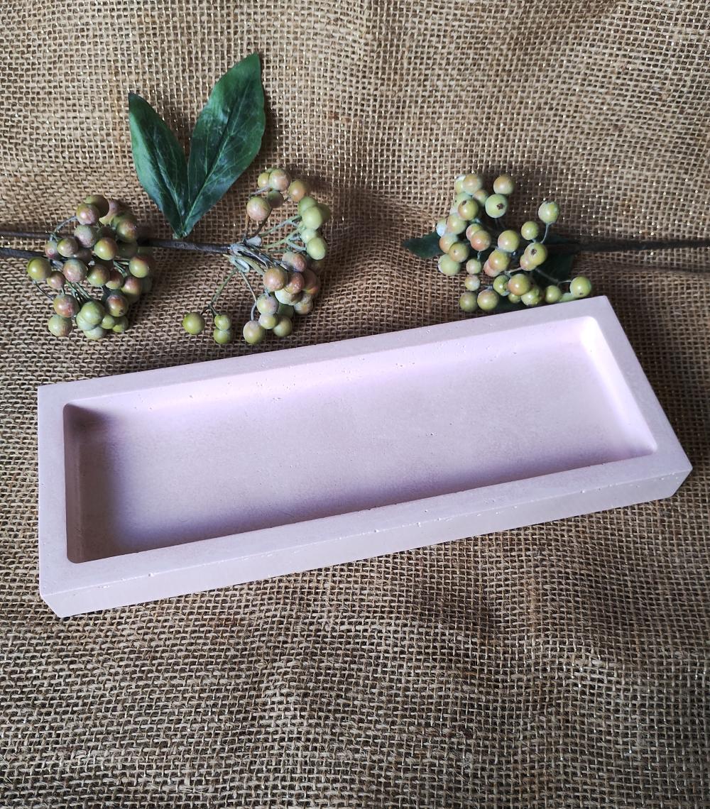Bandeja de concreto retangular 29x11cm lavabo escritório casa de