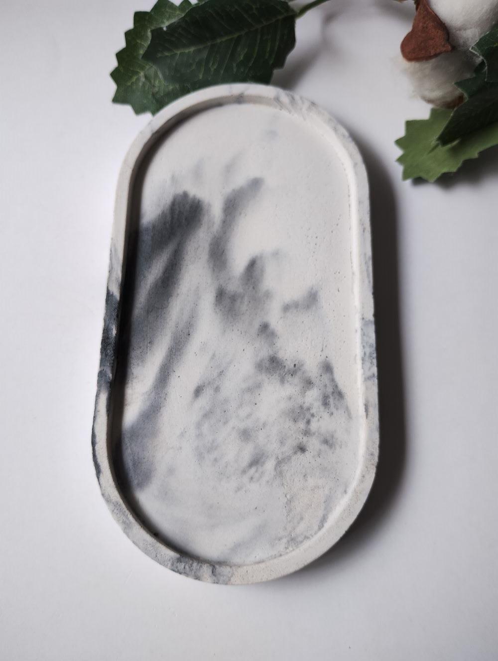 Bandeja Oval P em concreto