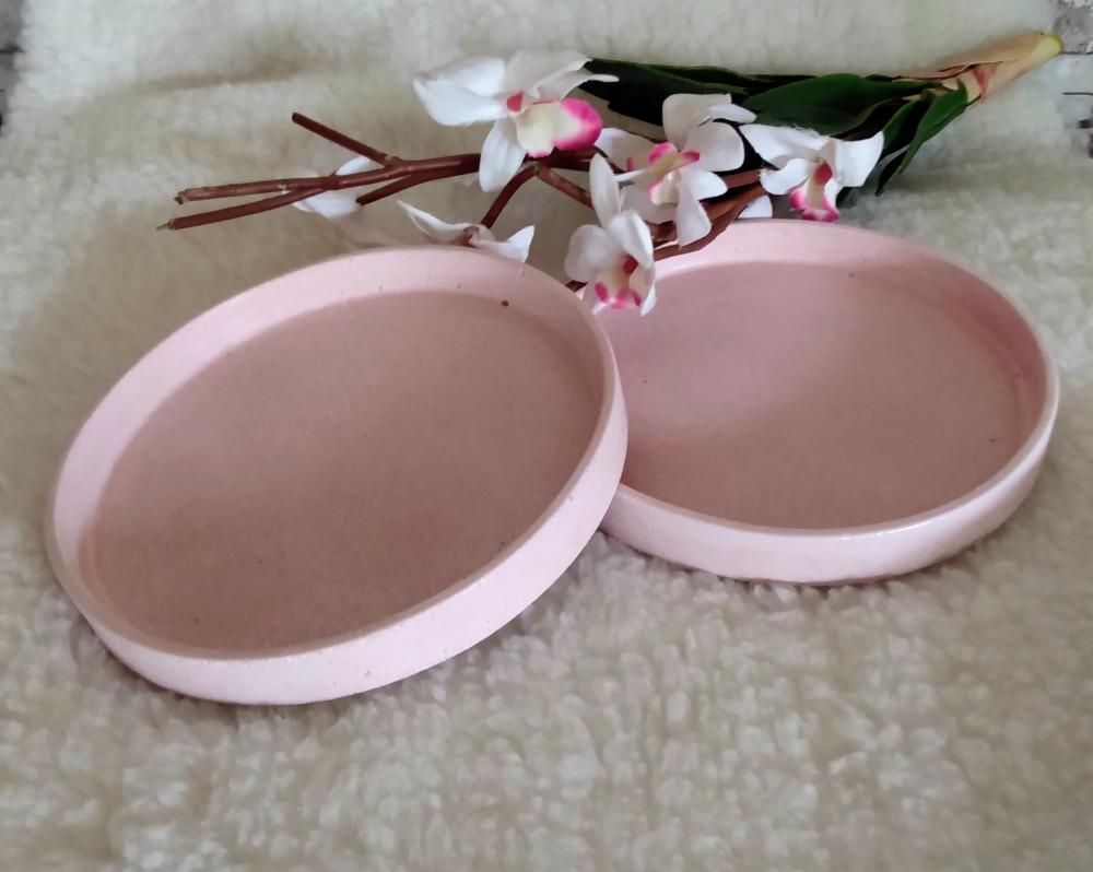 Bandeja Redonda 17cm em concreto lavabo quarto bebê escritório