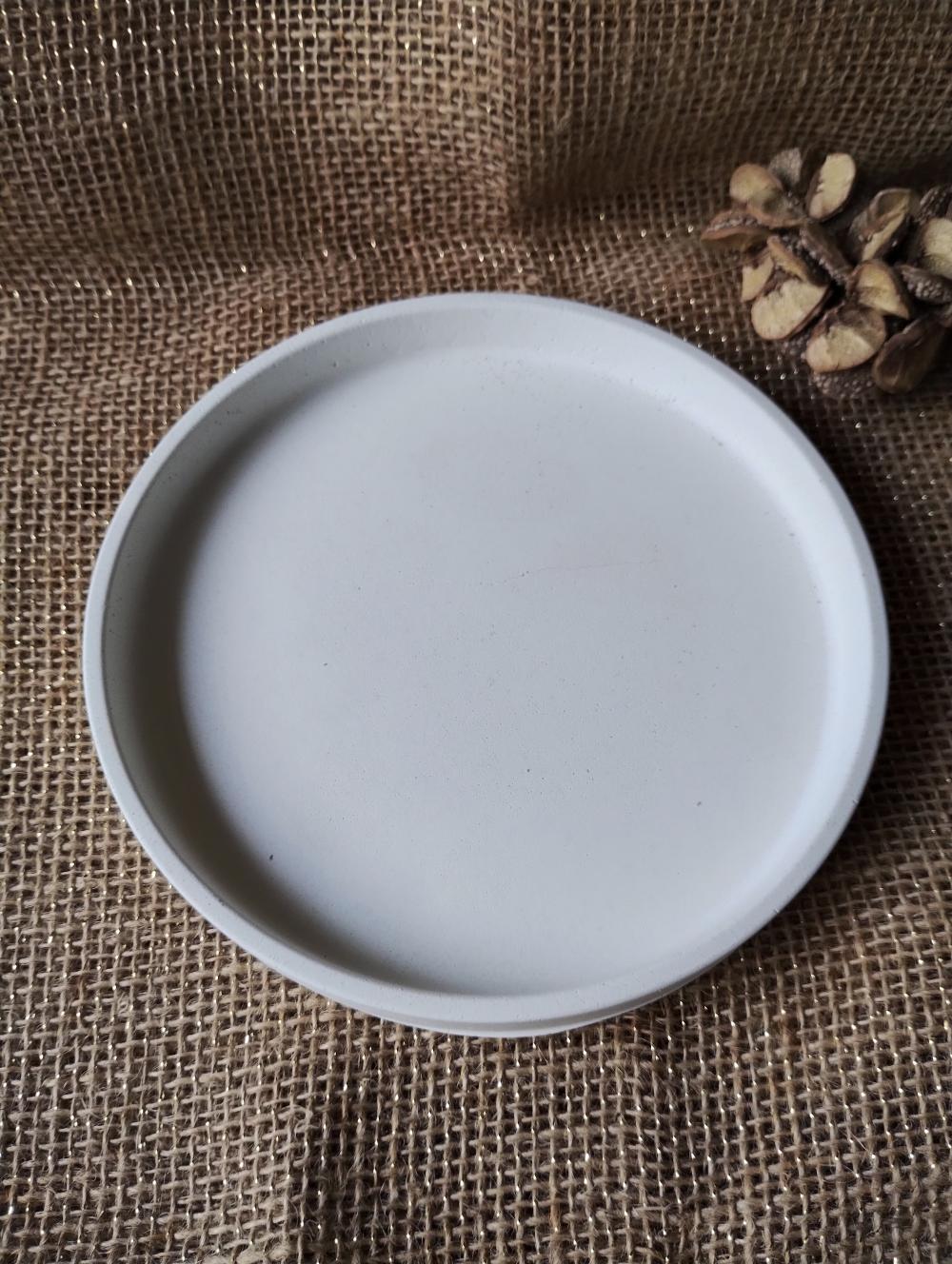 Bandeja Redonda 17cm em concreto lavabo quarto bebê escritório