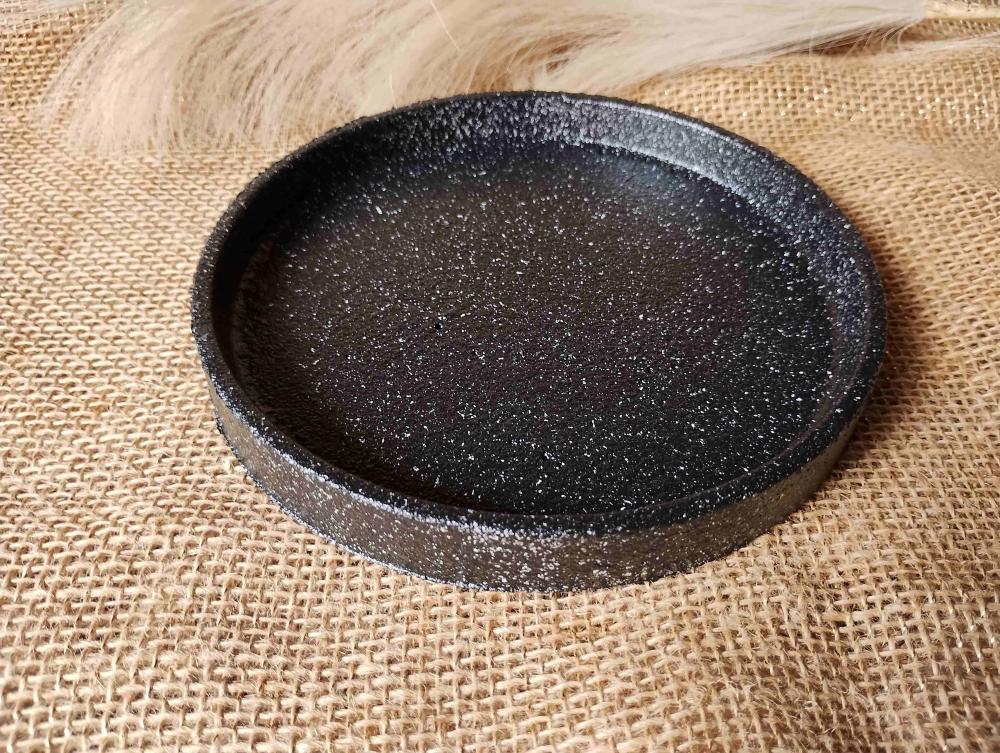 Bandeja redonda 17cm em concreto efeito pedra