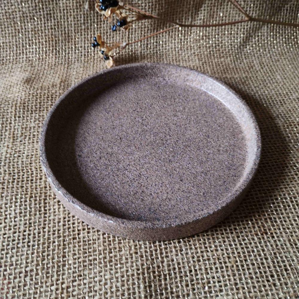 Bandeja redonda 17cm em concreto efeito pedra