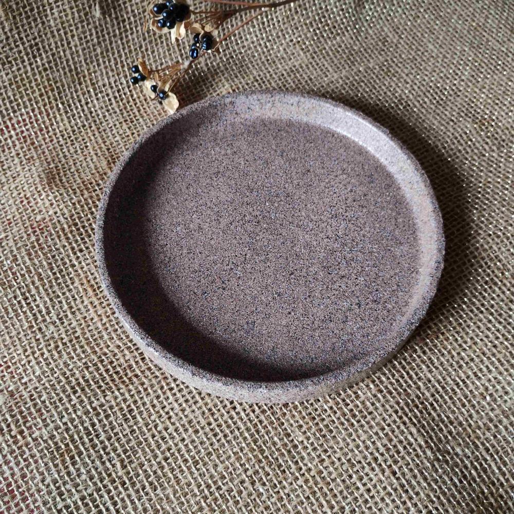 Bandeja redonda 17cm em concreto efeito pedra