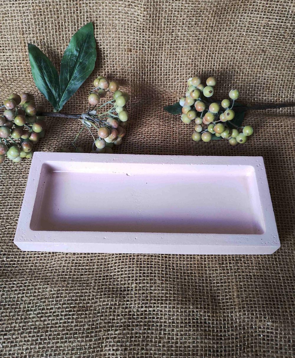 Bandeja retangular 24x10 concreto rústico