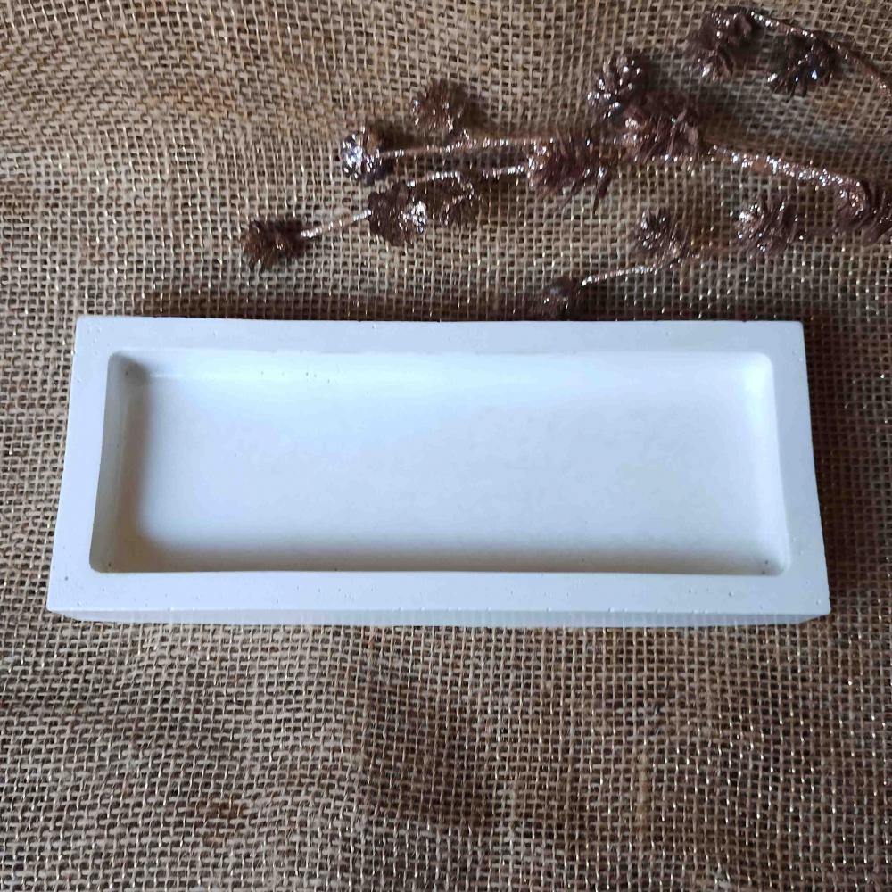 Bandeja retangular 24x10 concreto rústico