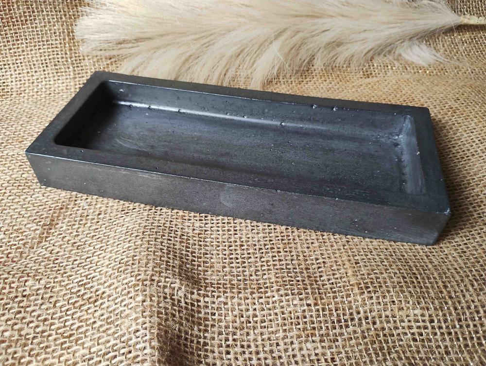 Bandeja retangular 24x10 concreto rústico