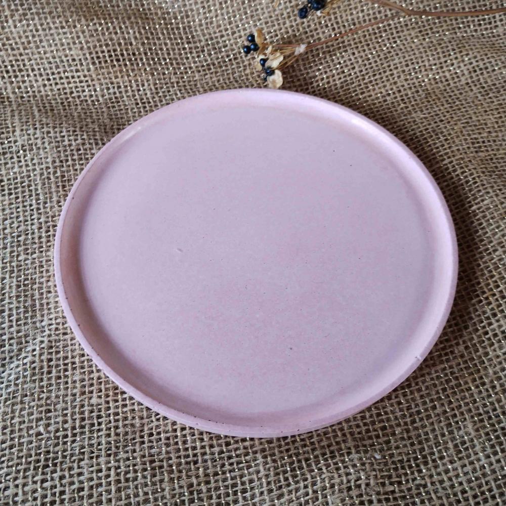 Prato-bandeja redonda 19,5 cm em concreto
