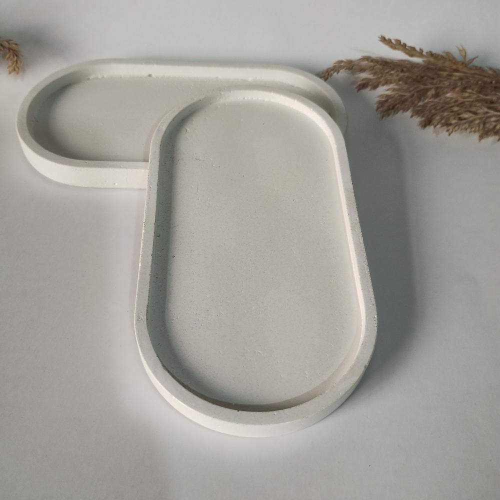 Bandeja Oval P em concreto