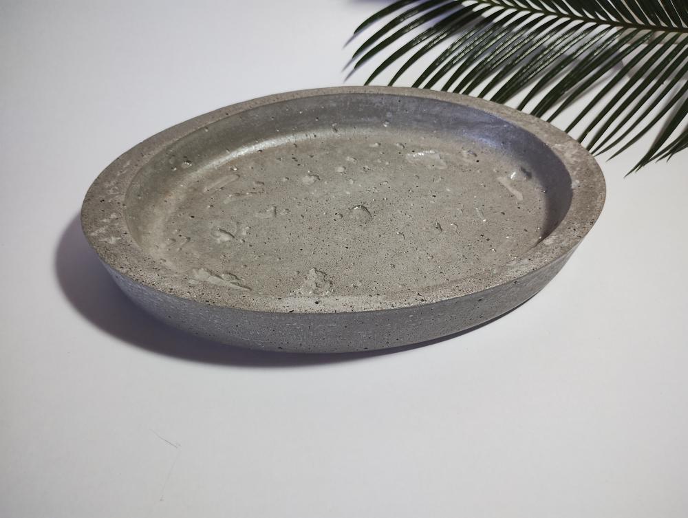 Bandeja Oval G em Concreto Linha Urban Marble