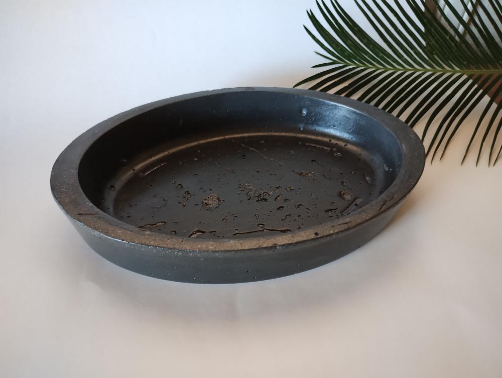 Bandeja Oval G em Concreto Linha Urban Marble