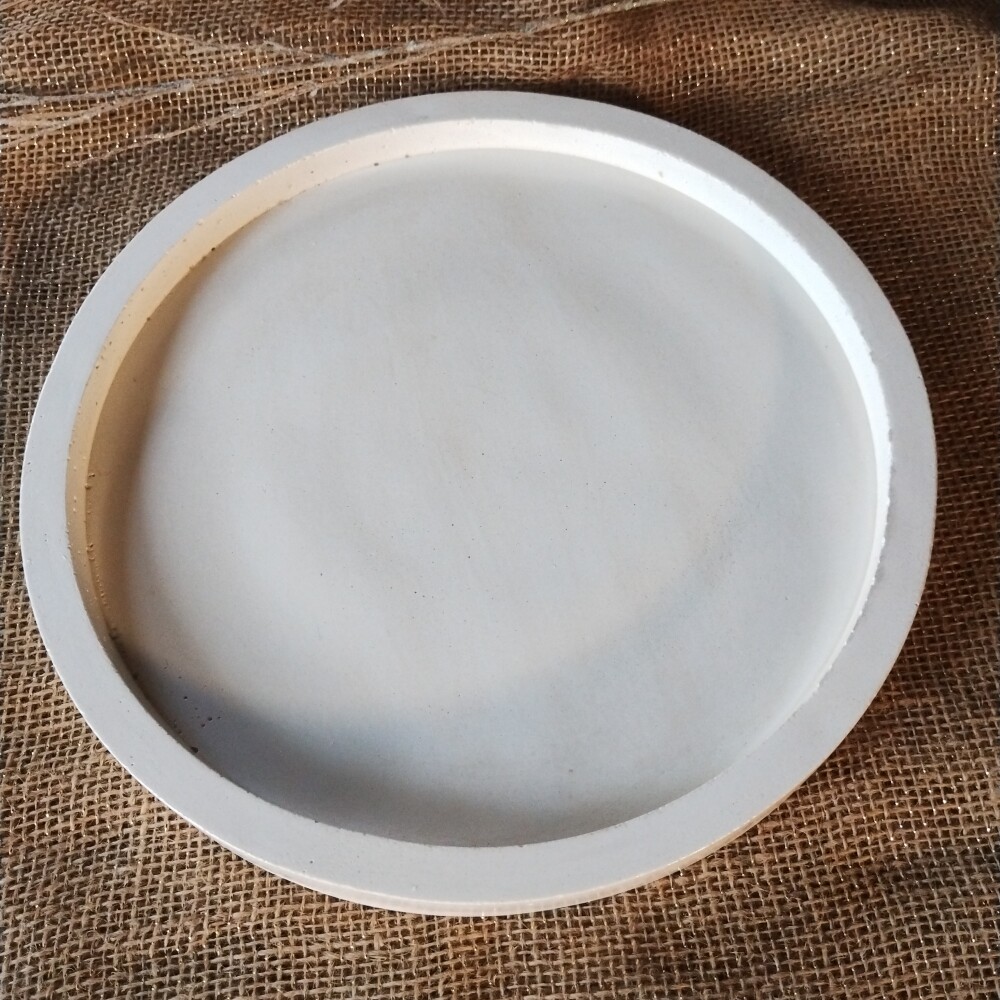 Bandeja Redonda 29cm em concreto decoração lavabo sala escritório