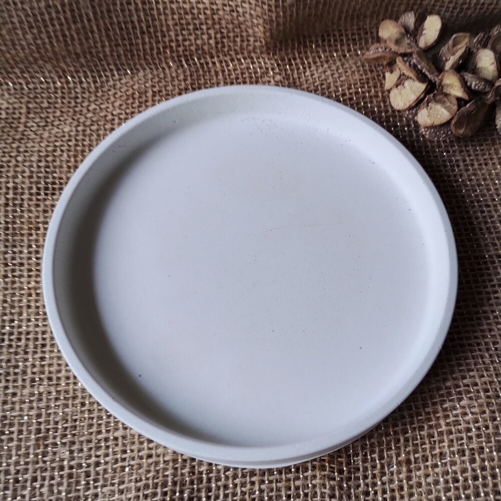 Bandeja Redonda 17cm em concreto lavabo quarto bebê escritório