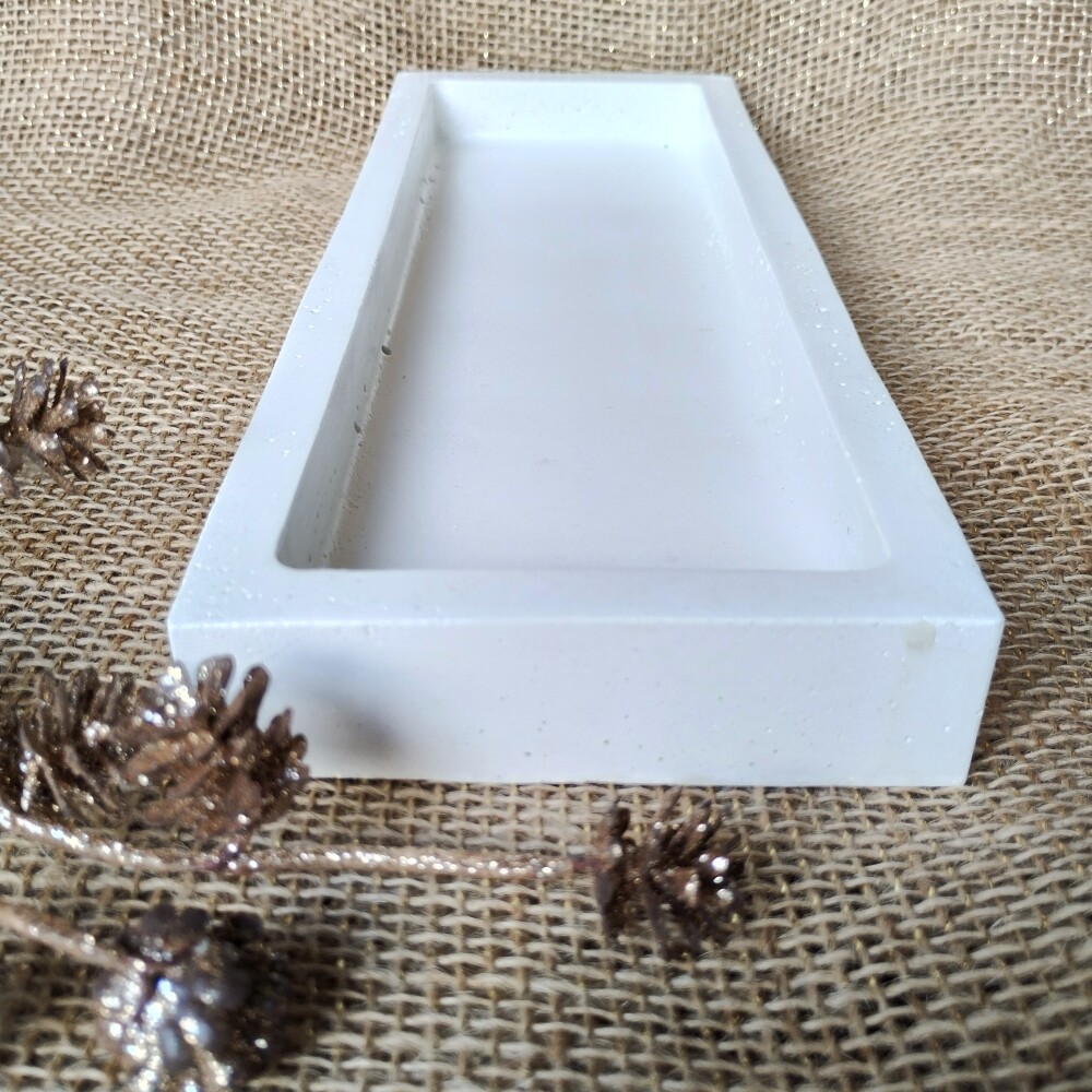 Bandeja de concreto retangular 29x11cm lavabo escritório casa de