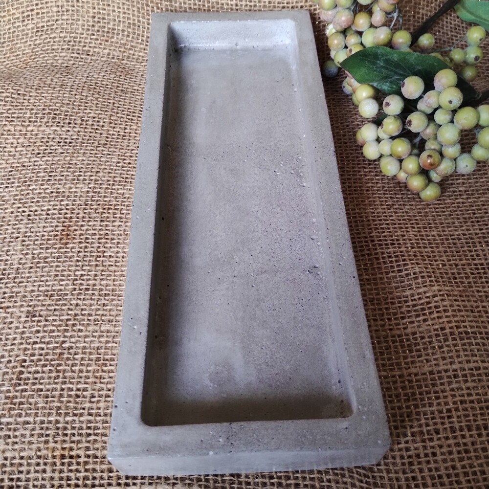 Bandeja de concreto retangular 29x11cm lavabo escritório casa de