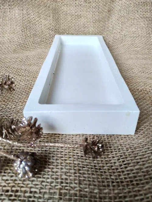 Bandeja de concreto retangular 29x11cm lavabo escritório casa de