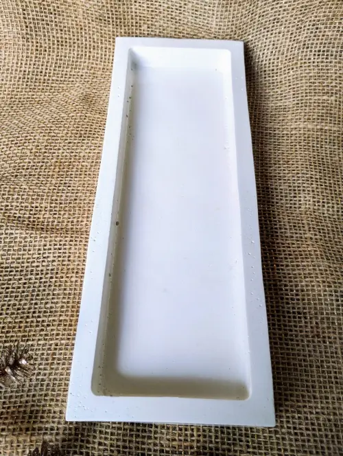 Bandeja de concreto retangular 29x11cm lavabo escritório casa de