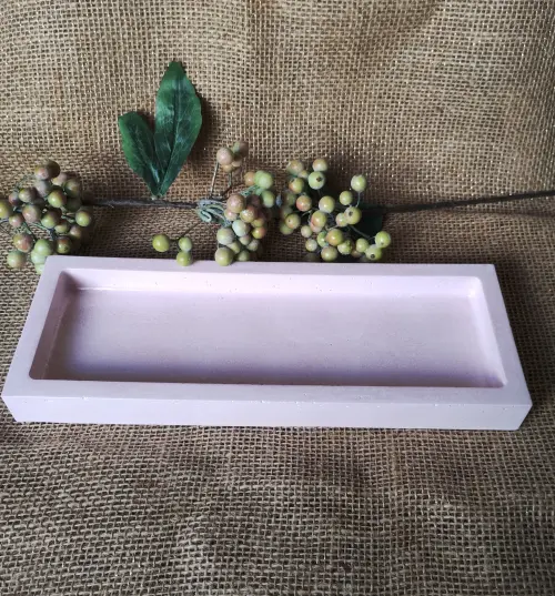 Bandeja de concreto retangular 29x11cm lavabo escritório casa de