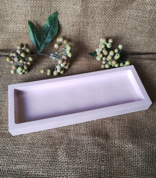 Bandeja de concreto retangular 29x11cm lavabo escritório casa de