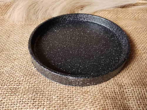 Bandeja redonda 17cm em concreto efeito pedra