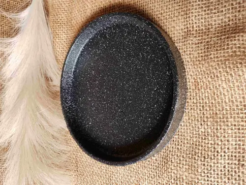 Bandeja redonda 17cm em concreto efeito pedra