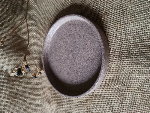 Bandeja redonda 17cm em concreto efeito pedra
