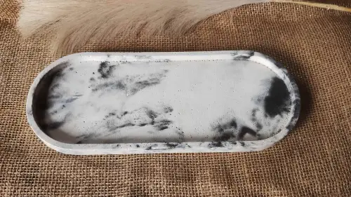 Bandeja Oval 31x13 cm em concreto