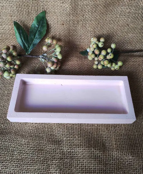 Bandeja retangular 24x10 concreto rústico