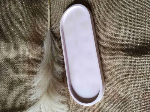 Bandeja Oval 31x13 cm em concreto