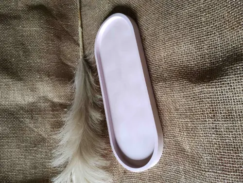 Bandeja Oval 31x13 cm em concreto